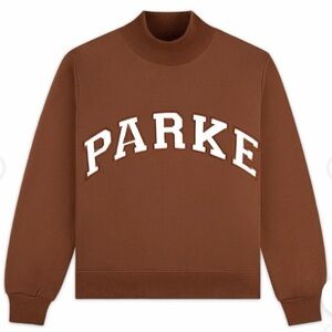 Brown Sweatshirt with Bold White Letters